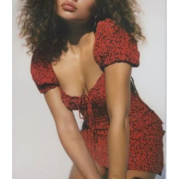 Realisation Par Venus Dress in Red Squiggle Red XL - Picture 3 of 8